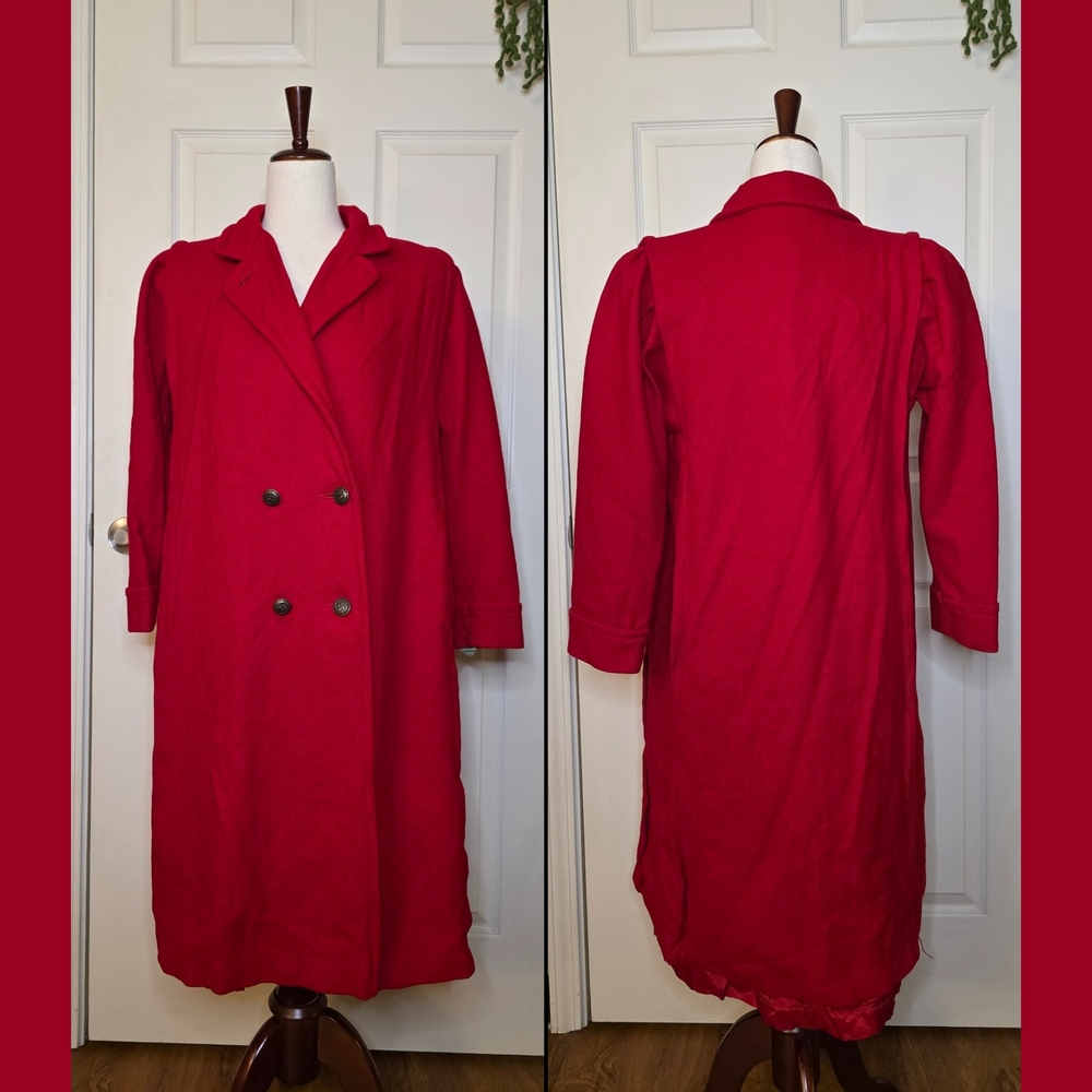 Vintage Jofeld Red Wool Peacoat